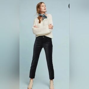 Anthropologie Black Velvet Pants